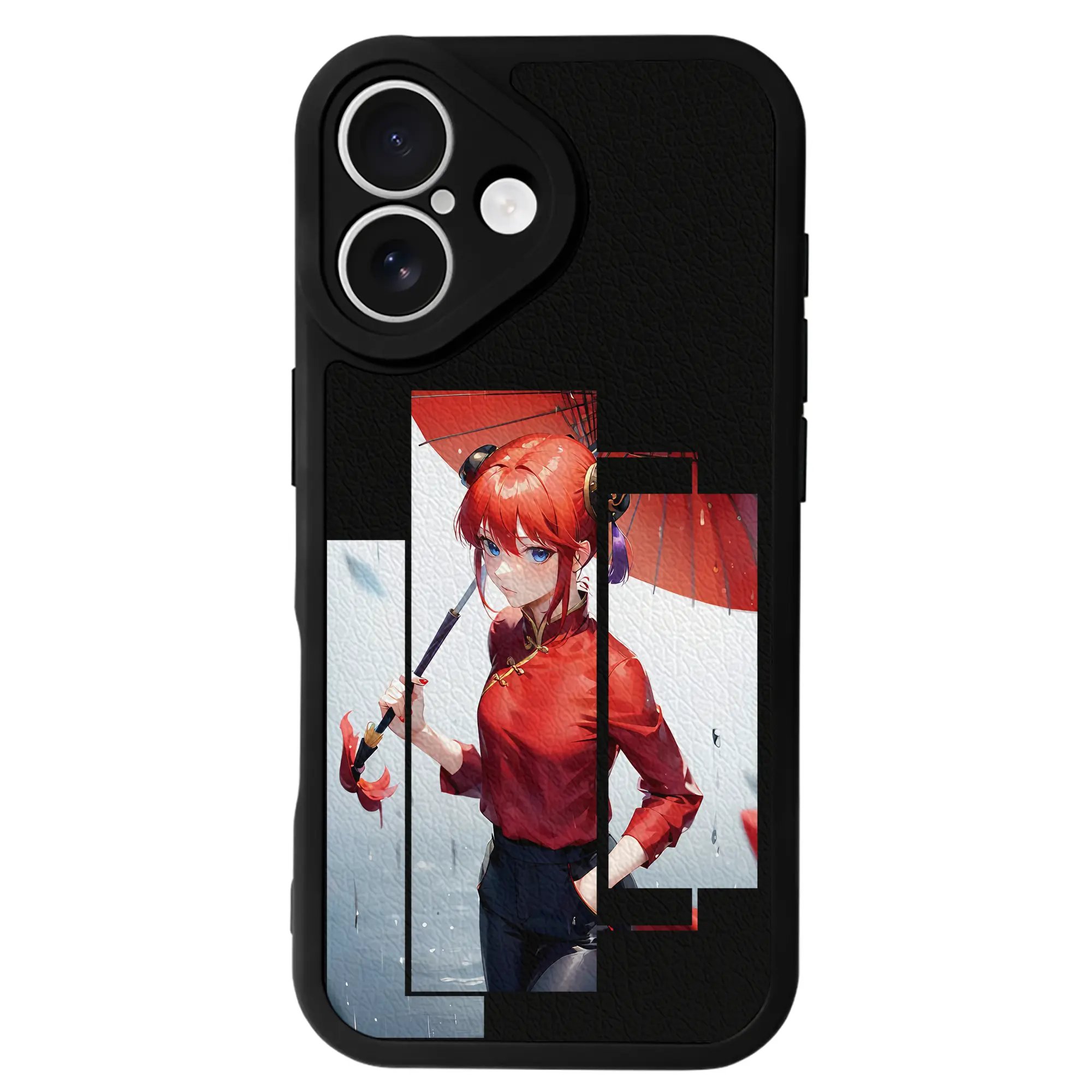 銀魂 グッズ 神楽 - IPhone 16シリーズ対応 ・ シリコンスマホケース ・ レザー調 ・ 高精度フィット ・ 耐衝撃 ・ ワイヤレス充電対応 ・ 精密カット